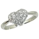 [Luxo] 18Anel de metal K Platinum Diamond Heart Ring em excelente estado - & Other Stories