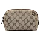 Gucci GG Canvas Cosmetic Pouch Canvas Vanity Bag 29595 in good condition