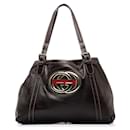 Gucci GG Leather Britt Tote Bag  Leather Tote Bag 162094 in good condition