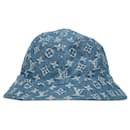 Cappello a secchiello reversibile Louis Vuitton con monogramma blu essenziale