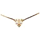 Collier à pendentif en fausses perles et cristaux dorés Dior