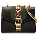 Gucci Black Mini Sylvie Leather Chain Crossbody Bag
