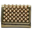 Christian Louboutin Studded Leather Macaron Wallet Leather Short Wallet in Excellent condition