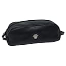 Gianni Versace Clutch Bag Leather Black Auth ac2969