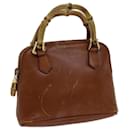 GUCCI Bamboo Hand Bag Leather Brown 007 2865 0231 auth 71894 - Gucci
