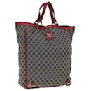GUCCI GG Canvas Abbey Tote Bag Navy Red Auth 72790 - Gucci