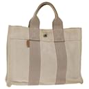 HERMES New Fourre Tout PM Hand Bag Canvas Beige Auth th4820 - Hermès