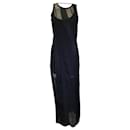 Koche Black Mesh Detail Sleeveless Long Nylon Dress - Autre Marque