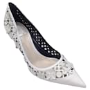 Christian Dior Sapatos de couro de bezerro com bico fino branco Flore - Autre Marque