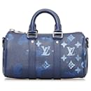 Louis Vuitton Taurillon Tinte Aquarell Keepall Bandouliere XS Blau