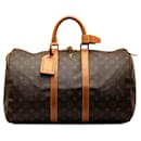 Keepall marron à monogramme Louis Vuitton 45 Sac de voyage
