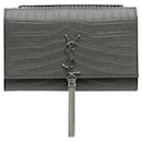 Gray Yves Saint Laurent Medium Embossed Kate Tassel Shoulder Bag