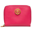 Kleines Portemonnaie aus rosafarbenem Medusa-Leder von Versace