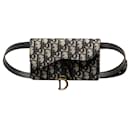 Brown Dior Oblique Saddle Belt Bag