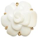 Gold Chanel 18K Gold Agate Camelia Flower Ring
