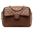 Brown Chanel CC Quilted Caviar Flap Crossbody Bag