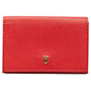 Red Burberry TB Leather Small Wallet