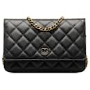 Black Chanel CC Caviar Wallet on Chain Crossbody Bag