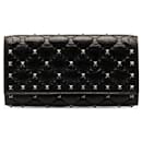 Black Valentino Rockstud Spike Leather Wallet