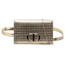 Microcannage de charol metalizado Dior dorado 30 Montaigne 2-en-1 Bolsa de cinturón