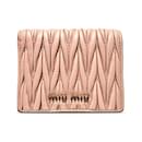 Pink Miu Miu Matelasse Leather Bifold Wallet