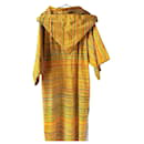Yellow Hooded Marimekko Robe