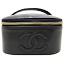 Black Chanel CC Caviar Vanity Case