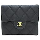 Black Chanel CC Caviar Trifold Wallet