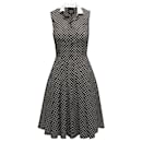 Black & White Akris Polka Dot A-Line Dress Size US 4