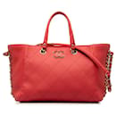 Petit sac cabas rose Chanel Bullskin Neo Soft Shopping