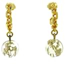 Gold Louis Vuitton Bubbles Inclusion Resin Hoop Earrings