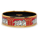 Pulsera de disfraz con brazalete ancho de esmalte rojo de Hermes - Hermès
