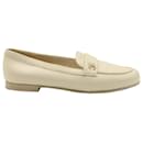 Chanel Pearl CC Loafers in Cream Leather
