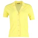 Bottega Veneta Short-Sleeved Knit Sweater in Yellow Cotton
