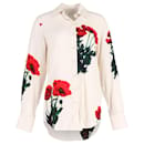 Victoria Beckham Pointed Collar Shirt with Poppy Print in Ivory Cotton
