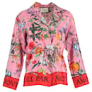 Camicia da pigiama Gucci Flora Snake in seta rosa