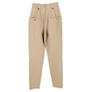 Isabel Marant Yerris Pleated Tapered Pants in Brown Cotton