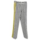 Off-White Logo-Trimmed Houndstooth Pants in Black and White Wool - Off White