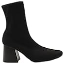Celine Soft Ballerina Sock Ankle Boots in Black Knit Viscose - Céline