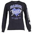 Juicy Couture x Ganni Long Sleeve Top in Black Cotton