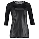 gucci 3/4 Sleeve Top in Black Leather - Gucci
