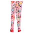 Gucci Snake Flora Print Trousers in Pink Silk