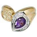 K18 Gold Pt900 Platin Amethyst Diamant 0,11 ct Ring in ausgezeichnetem Zustand - & Other Stories