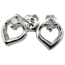 [LuxUness] Platinum Heart Stud Earrings  Metal Earrings in Good condition - & Other Stories