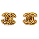 Boucles d'oreilles clip Chanel CC Matelasse Boucles d'oreilles en métal en bon état