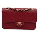 Vintage Rot gesteppt, zeitlos, klassisch, klein 2.55 Tasche 23 cm - Chanel
