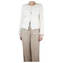 Cream tweed sequin jacket - size UK 12 - Chanel