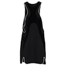 Alexander Wang Racer-Front Dress with Ball Chain Detail in Black Wool