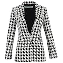 Off-White Houndstooth Blazer in Black and White Wool - Off White