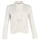 Blazer Gucci de botonadura sencilla en lana blanca